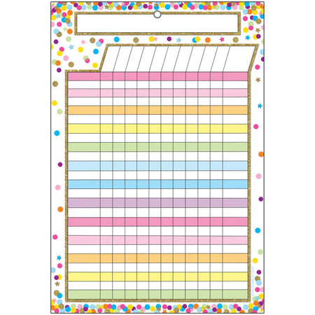 Smart Poly&trade; Chart, 13" x 19", Confetti Incentive, w/Grommet
