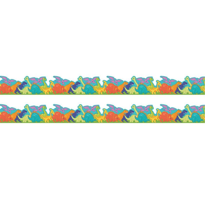 Dino Quest Dino Parade Extra Wide Classroom Border Trim, 24 Strips, 2-Pack