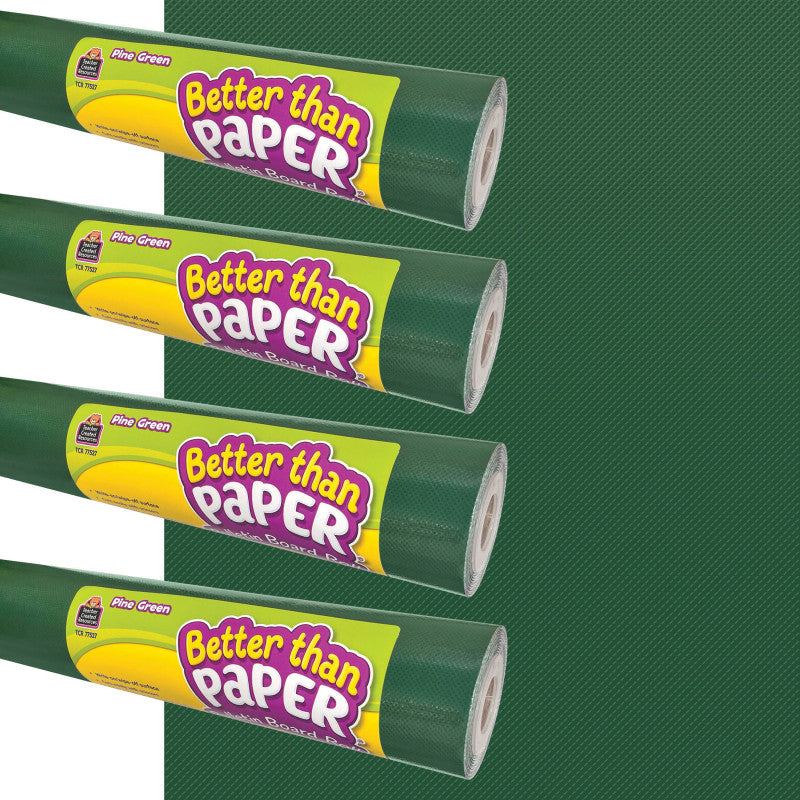 Better Than Paper&reg; Bulletin Board Roll, 4' x 12', Pine Green, 4-Pack