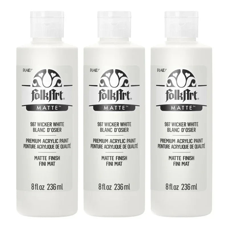 Acrylic Paint Matte, 8oz., Wicker White, Pack of 3