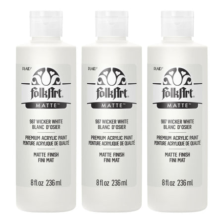 Acrylic Paint Matte, 8oz., Wicker White, Pack of 3