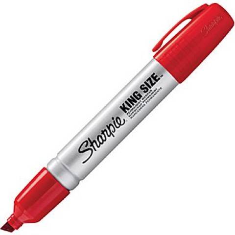 Sharpie King Size Permanent Marker, Chisel Tip, Red, 15002