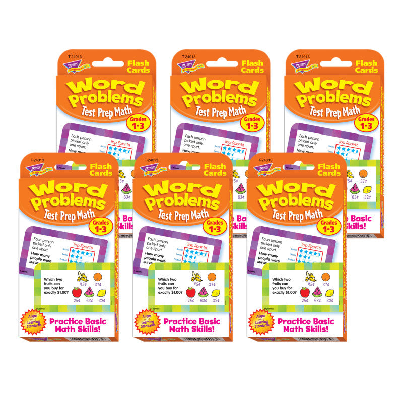 Word Problems Test Prep Math, Grades 1-3 Challenge Cards&reg;, 6 Packs