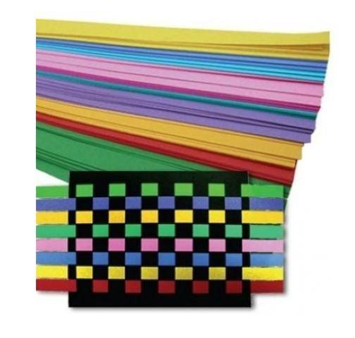 Hygloss Weaving Strips - Weaving Kit (250 Strips, 25 Sheets 8.5" x 11" Solid Black Tag)