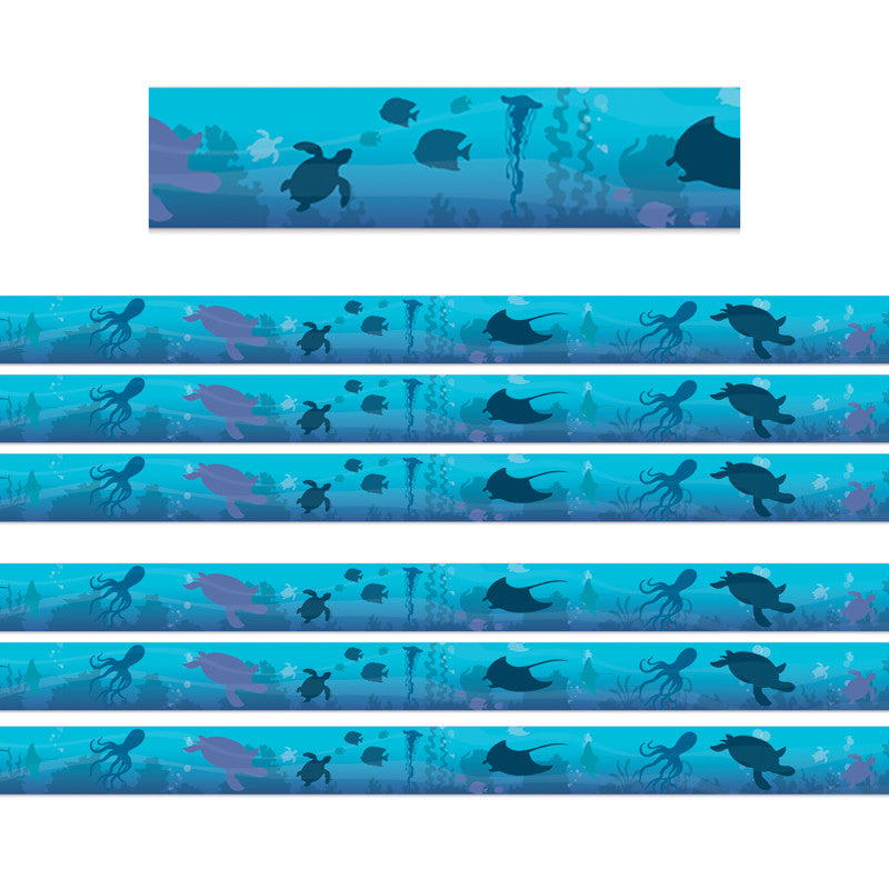 Seas the Day Blue Silhouettes Deco Trim&reg;, 37 Feet Per Pack, 6 Packs
