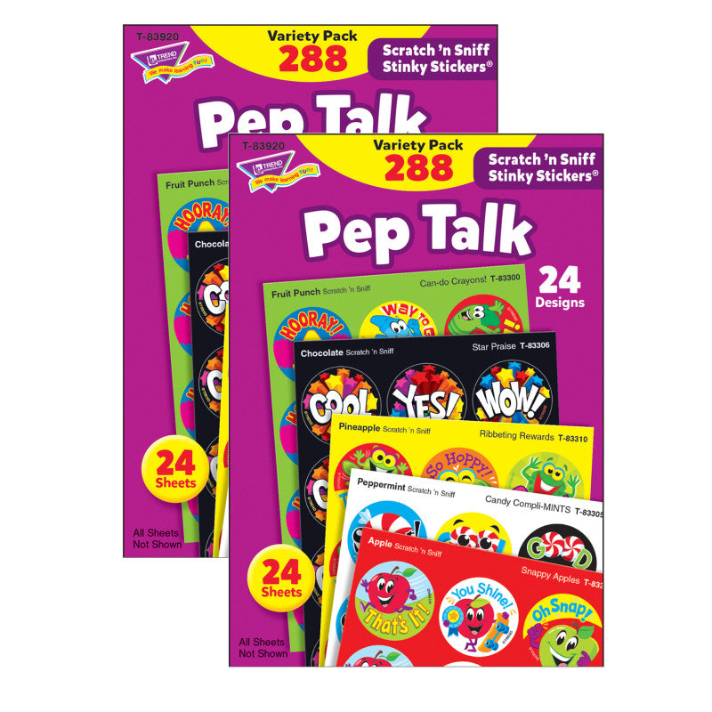 Pep Talk Stinky Stickers&reg; Variety Pack, 288 Count Per Pack, 2 Packs