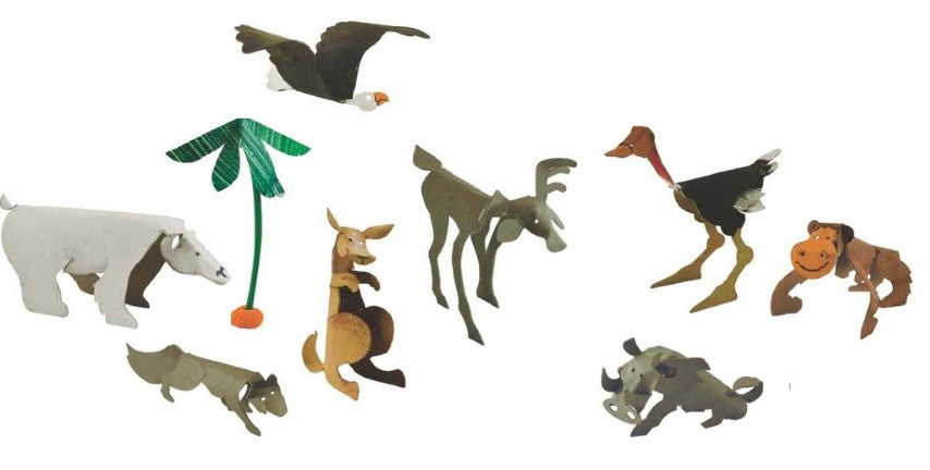 Wild Animal Sculpture Cards - Roylco R16037-24 per package