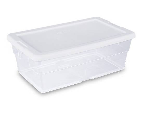 Sterilite 6 Quart Clear Storage Box Clear 13 5/8" L x 8 1/4" W x 4 7/8" H