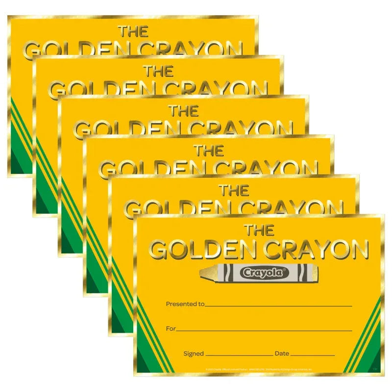 Crayola&reg; Gold Crayon Recognition Award, 36 Per Pack, 6 Packs