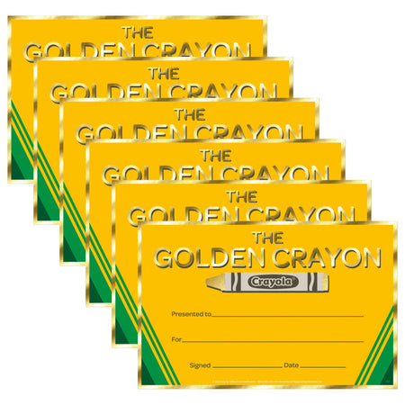 Crayola&reg; Gold Crayon Recognition Award, 36 Per Pack, 6 Packs