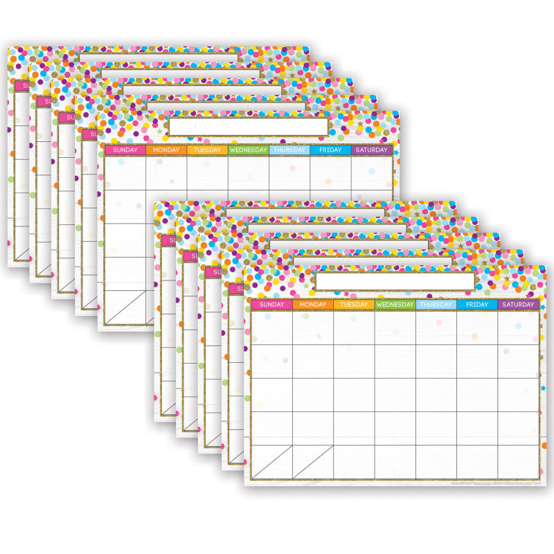 Smart Poly&reg; PosterMat Pals&trade; Space Savers, 13" x 9-1/2", Calendar Confetti Style, Pack of 10