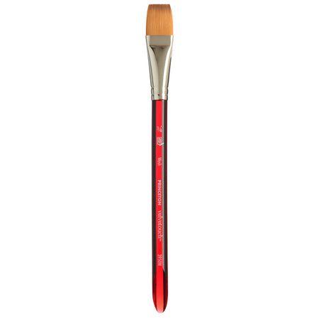 Velvetouch Wash Brush, Synthetic Bristles, Short Handle Mixed Media Paintbrush, Scarlet, Size 3/4 inch, 1 Count
