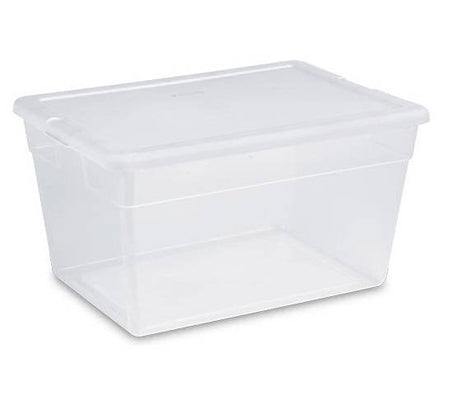 Sterilite 56 Quart Clear Storage Box Clear 23" L x 16 1/4" W x 12 3/8" H
