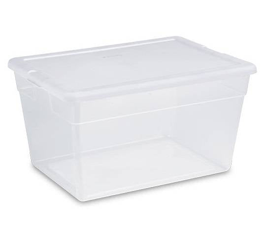 Sterilite 56 Quart Clear Storage Box Clear 23" L x 16 1/4" W x 12 3/8" H