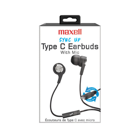 Sync Up Type-C&reg; Wired Earbuds with Microphone, Black