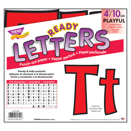 Red 4-Inch Playful Uppercase/Lowercase Combo Pack (EN/SP) Ready Letters&reg;
