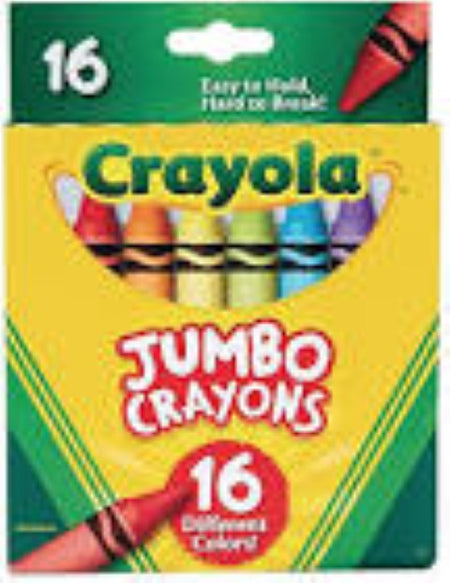 Crayola Jumbo Crayons - Assorted Colors - 16 /Box (520390)