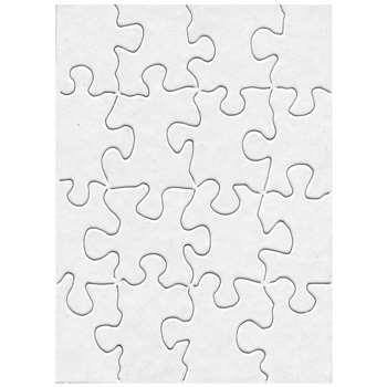 Compoz-A-Puzzle® Blank 16 Piece Puzzles, 4" x 5-1/2" Size, White - 24/ Pkg.