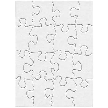 Compoz-A-Puzzle® Blank 16 Piece Puzzles, 4" x 5-1/2" Size, White - 24/ Pkg.