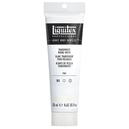 Professional Heavy Body Acrylic Paint, 138 mL Tube, Transparent Mixing White