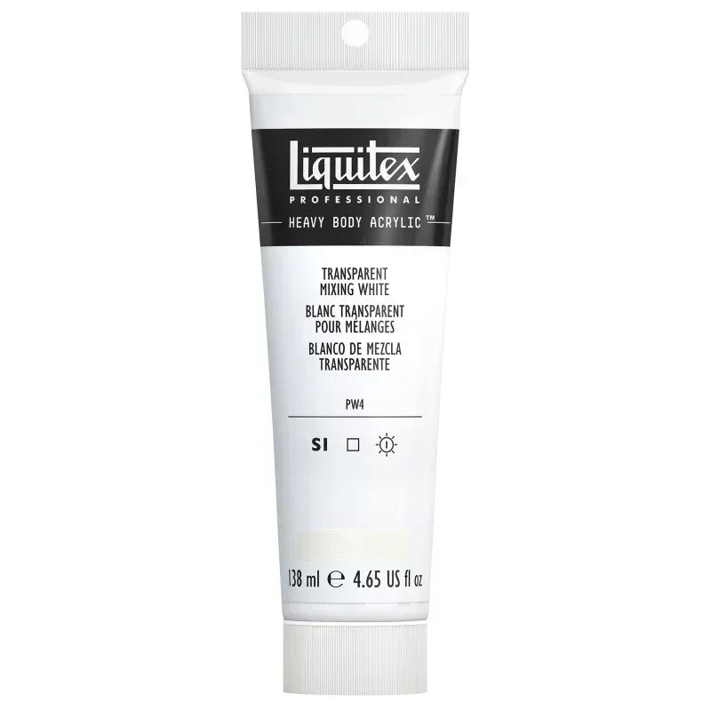 Professional Heavy Body Acrylic Paint, 138 mL Tube, Transparent Mixing White