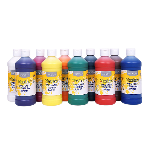 Handy Art 16 oz. Little Masters Washable Tempera Paint (HAN2117) Multi set of 10