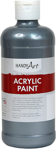 Handy Art Acrylic Metallic Paint 16OZ. Metallic Silver
