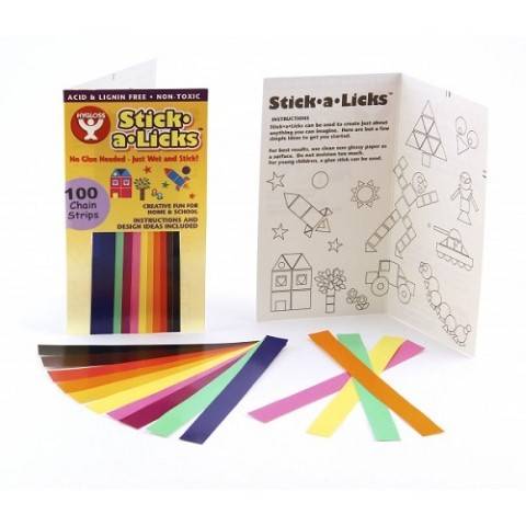 Hygloss Gummed Paper Shape Stick-A-Licks Chain Strips, 1⁄2" x 5", 100 Per Pack (170)