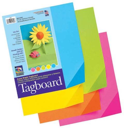 Pacon Tagboard Paper, Assorted Super Bright Colors, 9-Inches by 12-Inches, 100-Count, 1709