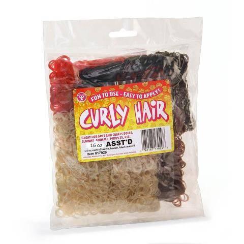Hygloss Curly Doll Hair Assorted Packages Brown, Blonde, Black, Red