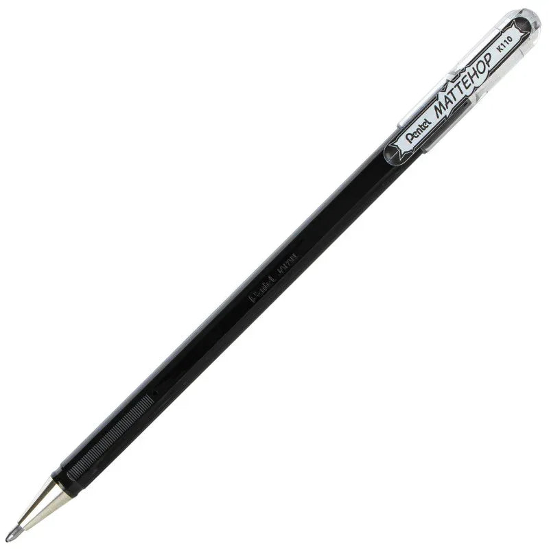 Hybrid MATTEHOP Gel Roller, 1.0mm, Matte Black Ink, Pack of 12