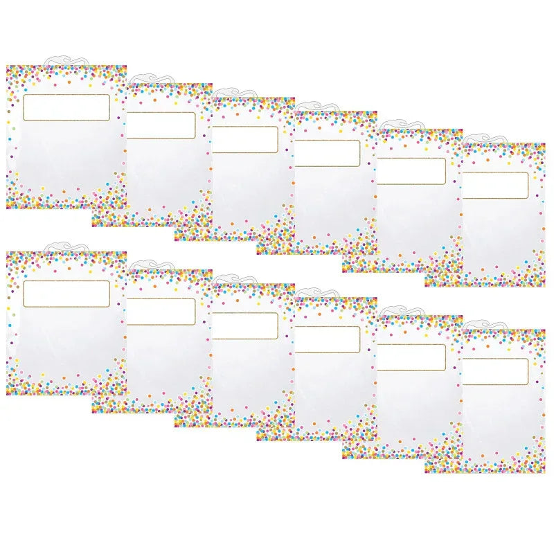 Hanging Confetti Pattern Storage/Book Bag, 10.5" x 12.5", 6 Per Pack, 2 Packs