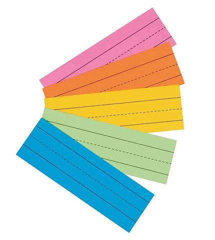 PACON FLASH CARDS 3" X 9" SUPER BRIGHT ASSORTED COLORS 100 SHEETS