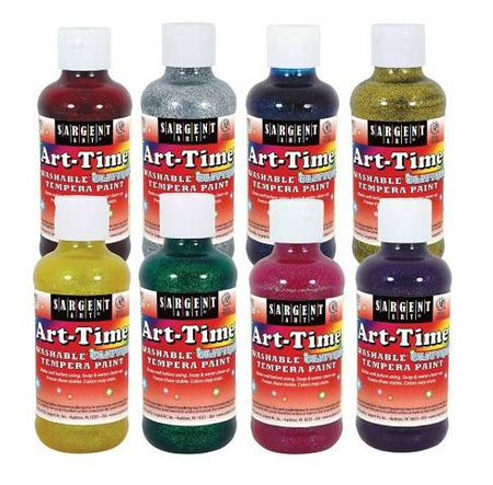 Washable Glitter Paint 8 oz, 9 color Assortment HAN887286