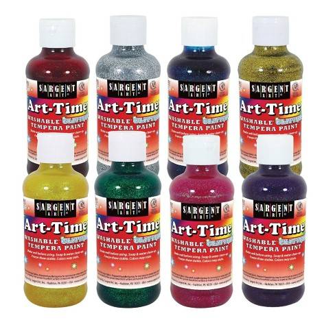 Washable Glitter Paint 8 oz, 9 color Assortment HAN887286