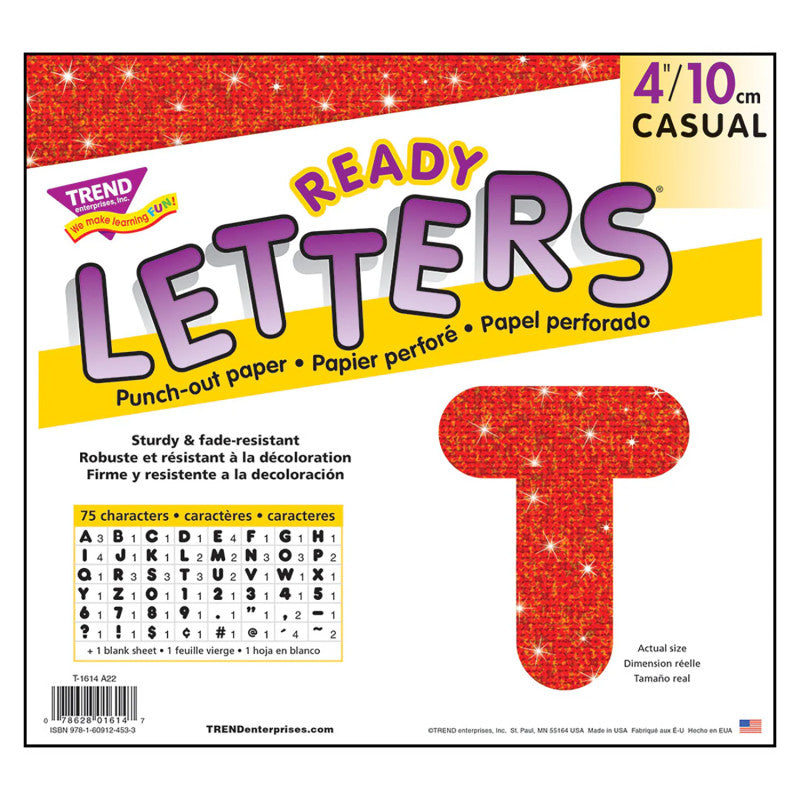 Red Sparkle 4" Casual UC Ready Letters&reg;