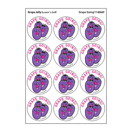 Grape Going!/Grape Jelly Scented Stickers, Pack of 24