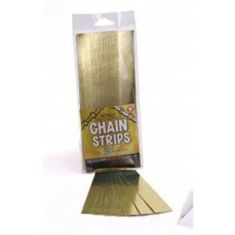 Hygloss Gummed Paper Shape Stick-A-Licks Gold Chain Strips, 1⁄2" x 5", 100 Per Pack (175)