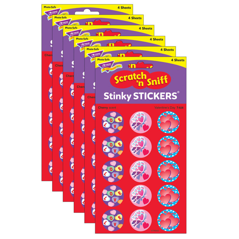 Valentine's Day/Cherry Stinky Stickers&reg;, 60 Per Pack, 6 Packs
