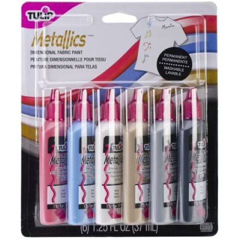 Tulip Metallics 3D Fashion Paint, 1.25-Ounce, 17581 Dimensional 6-Pack