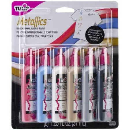 Tulip Metallics 3D Fashion Paint, 1.25-Ounce, 17581 Dimensional 6-Pack