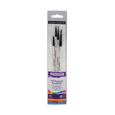 Graduate Detail Brush Set, Synthetic, 4 Pieces