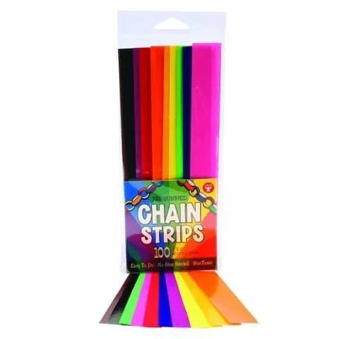 Hygloss Gummed Paper Shape Stick-A-Licks Chain Strips 1" by 8" , 100 Per Pack (177)