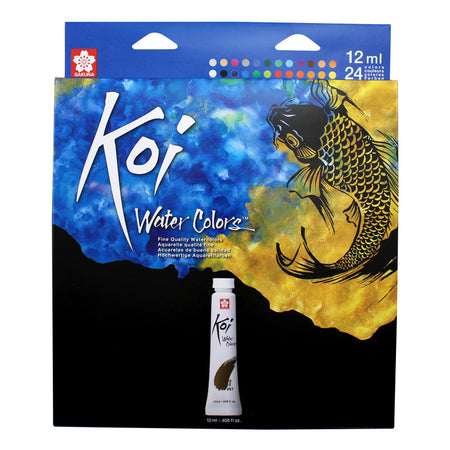 Koi Watercolor Tube Set, 12mL, 24 Colors