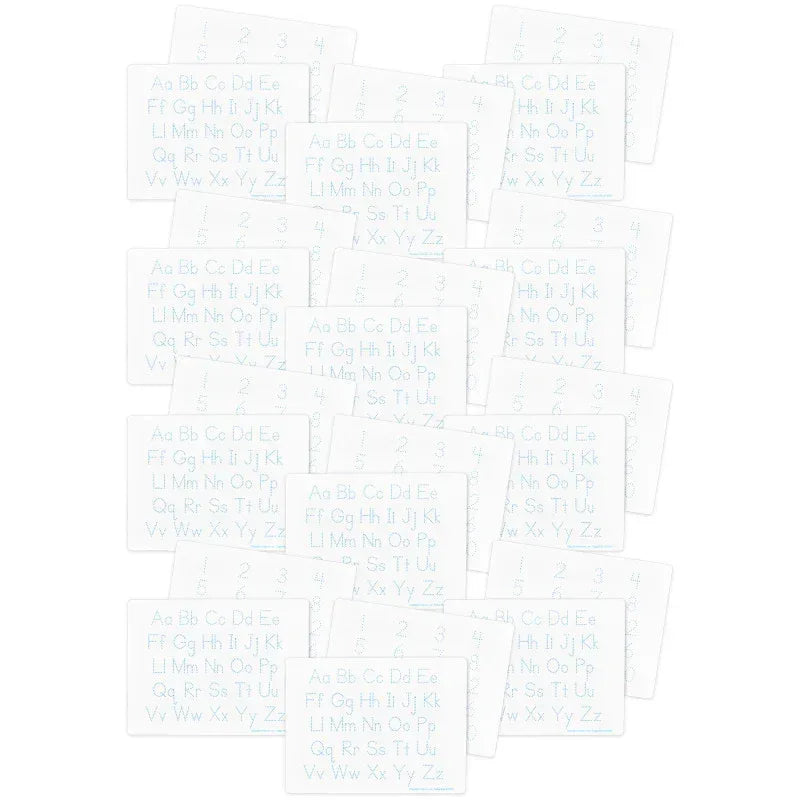 Two-Sided Dry Erase Learning Mat, 9" x 12", Letters & Numbers, Pack of 24