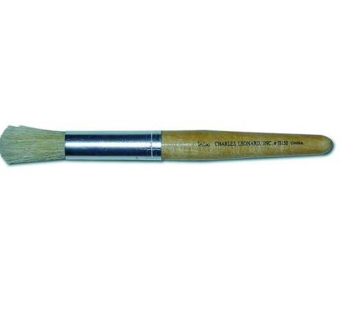 Stubby Round Brushes, 0.625 Inch, Natural Handle and Hog Bristles