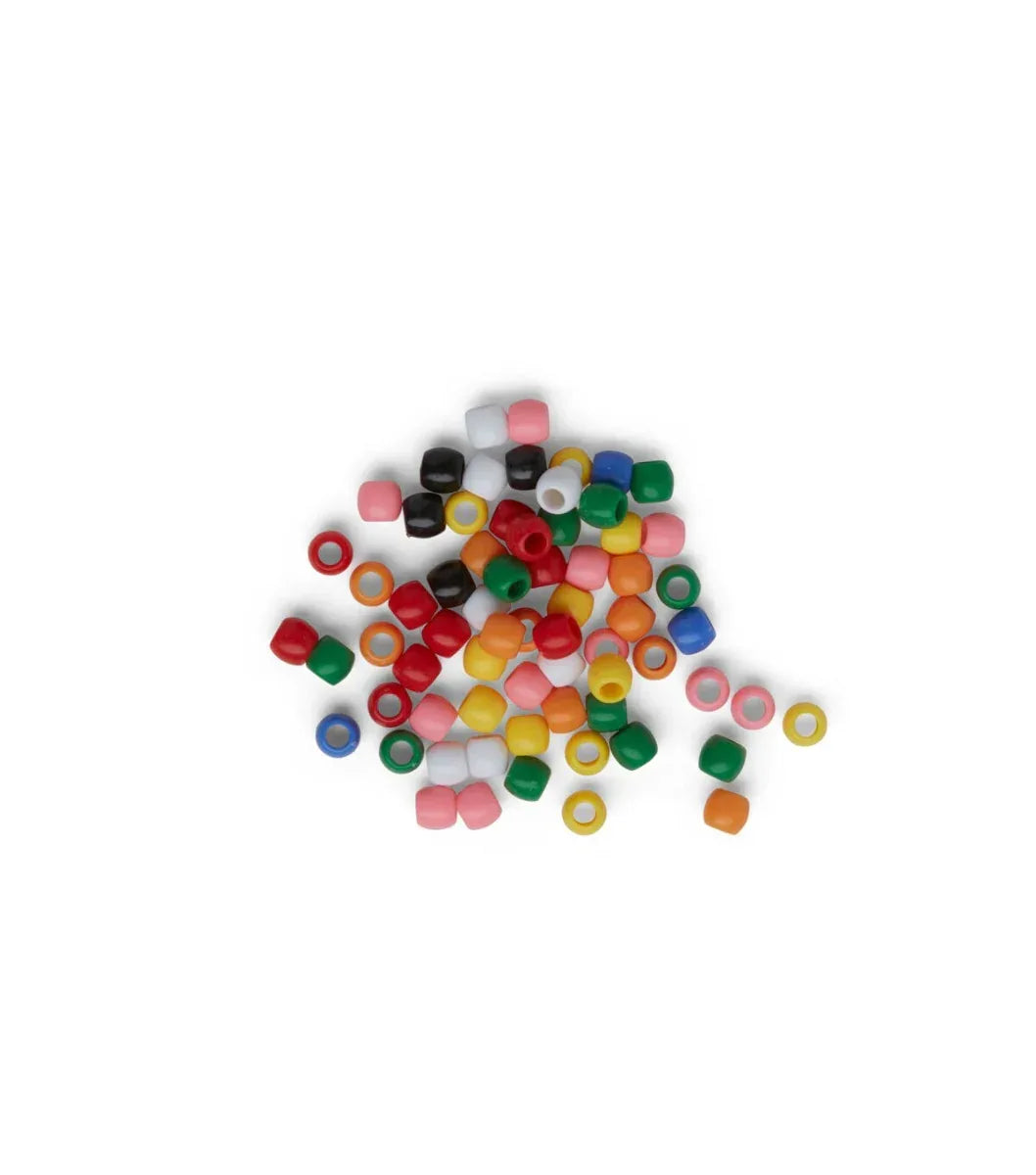 Large Hole Pony Beads - 8 x 10 mm. Opaque Multi -Approx. 320/pkg