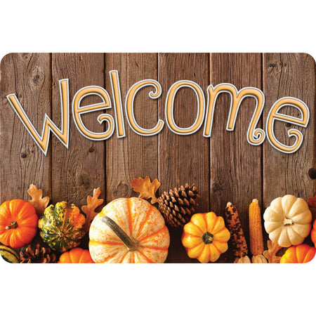 The Original Fun Mat&trade;, Welcome Mat, 15.5" x 23.5", Pumpkin Wood Welcome