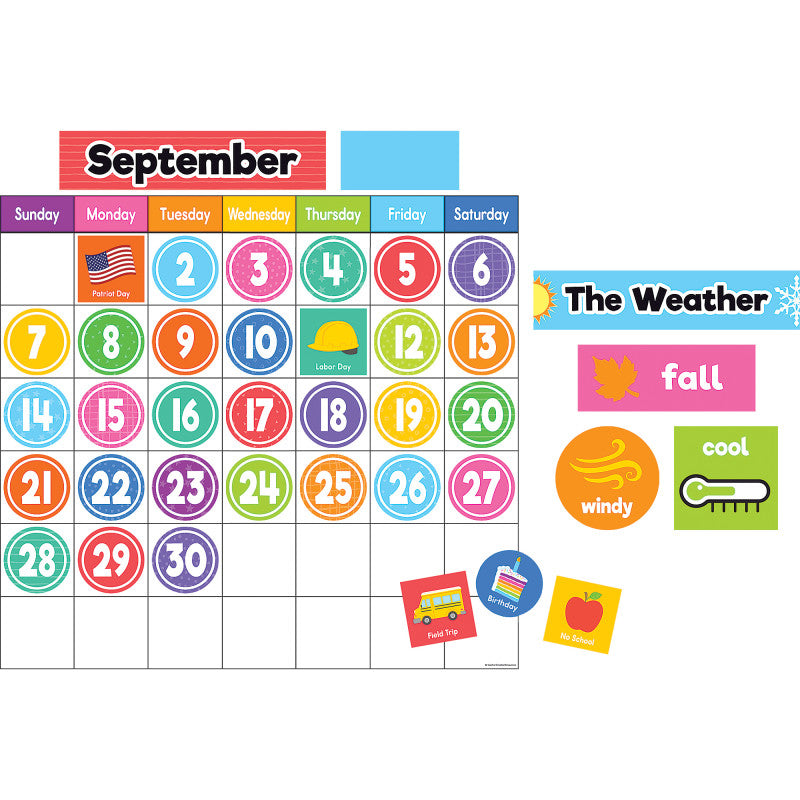 Colorful Magnetic Calendar Set, 93 Pieces