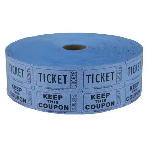 Double Roll Raffle Tickets, 2000ct, Blue